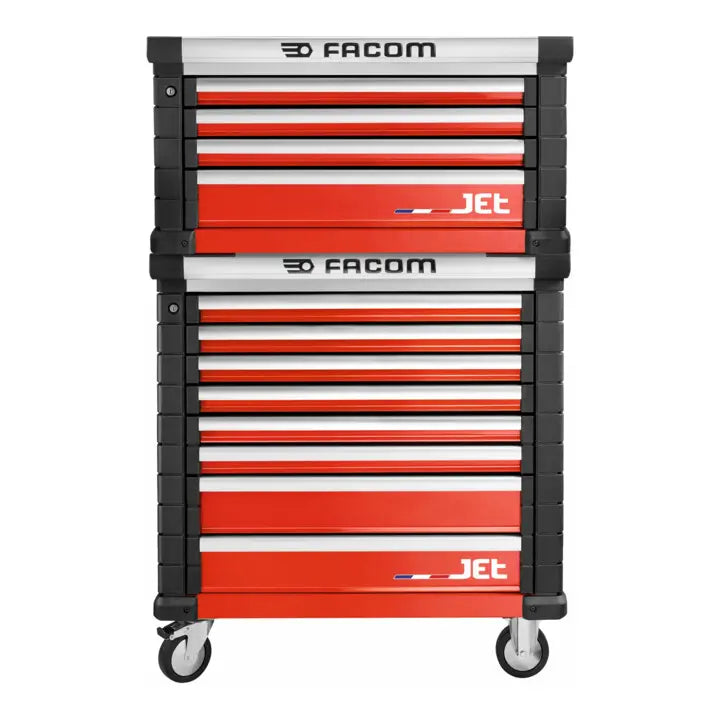 B-Ware Facom Werkstattwagen Rot 3020 Werkzeugwagen Jet 8 Schubfächer 4 Module Schloss - 3662424106835