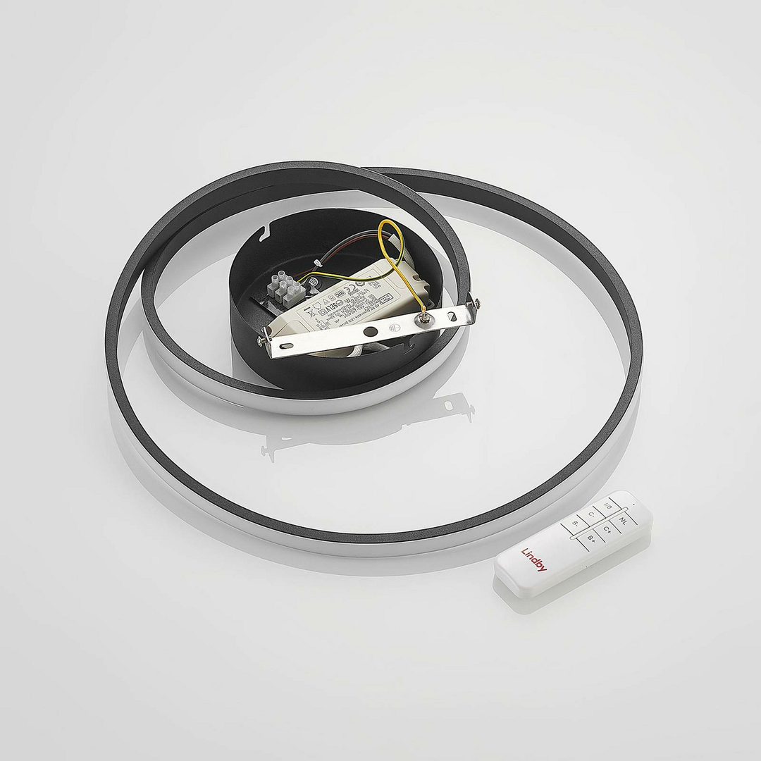 Lindby Led Deckenlampe Emisua Deckenlampe Lampe Cct Dimmbar 22 Watt Schwarz B-Ware