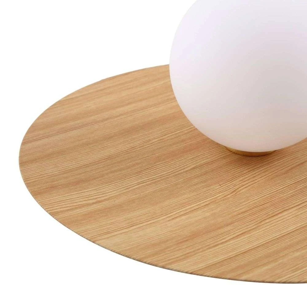 B-Ware Lindby Wandleuchte Zain Wandlampe Leuchte Lampe Holzfarben Weiß Glas ø 33 Cm G9