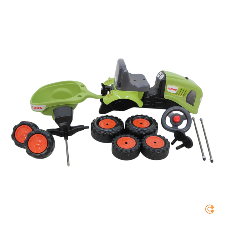 Falk Trettraktor Bagger Kinderfahrzeug Claas Grün Mit Deichsel Siehe Text/Foto C-Ware - 3016200021230