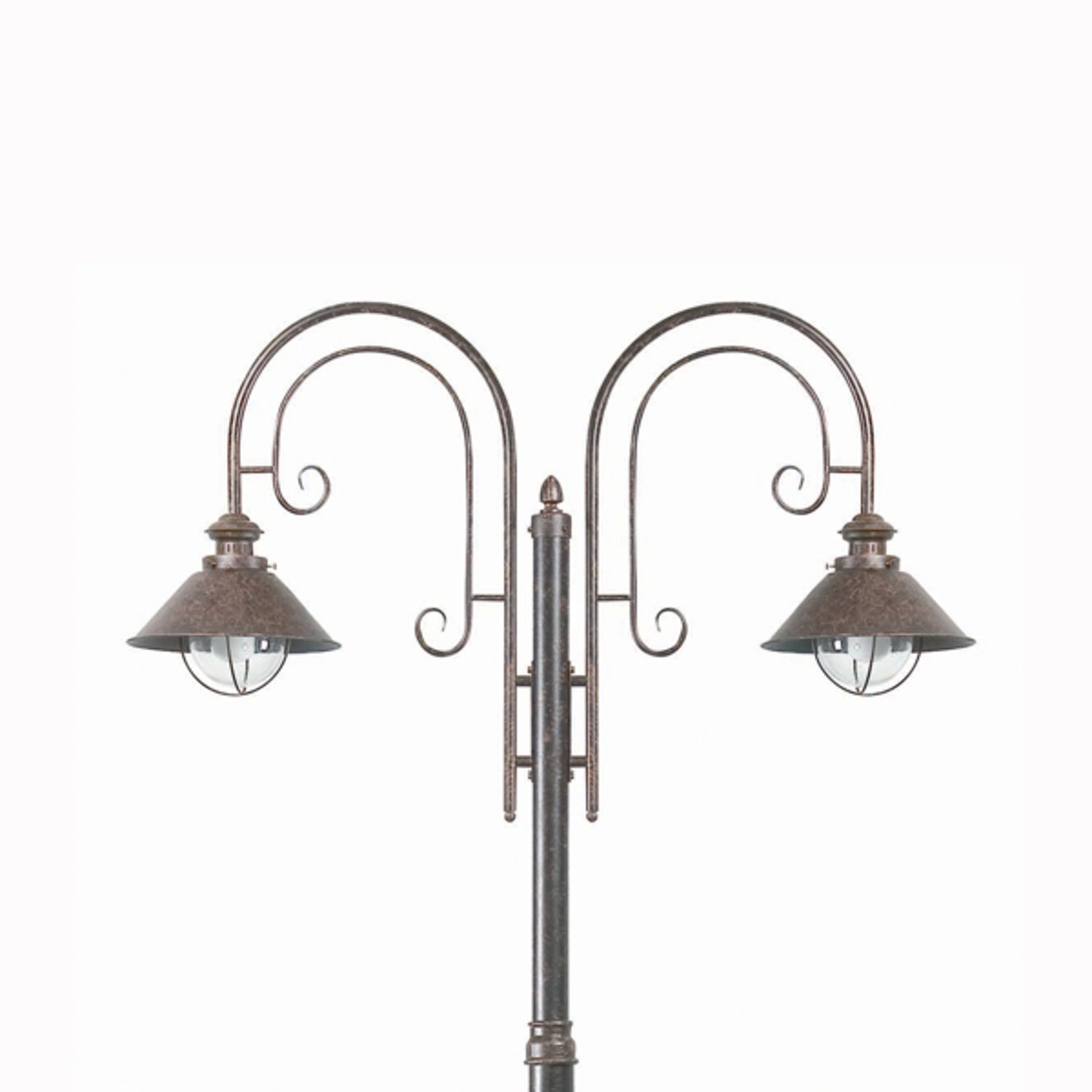 B-Ware Faro Barcelona Mastleuchte Außenleuchte Laterne Nautica Braun Eisen Glas E27 Led - 8421776711174
