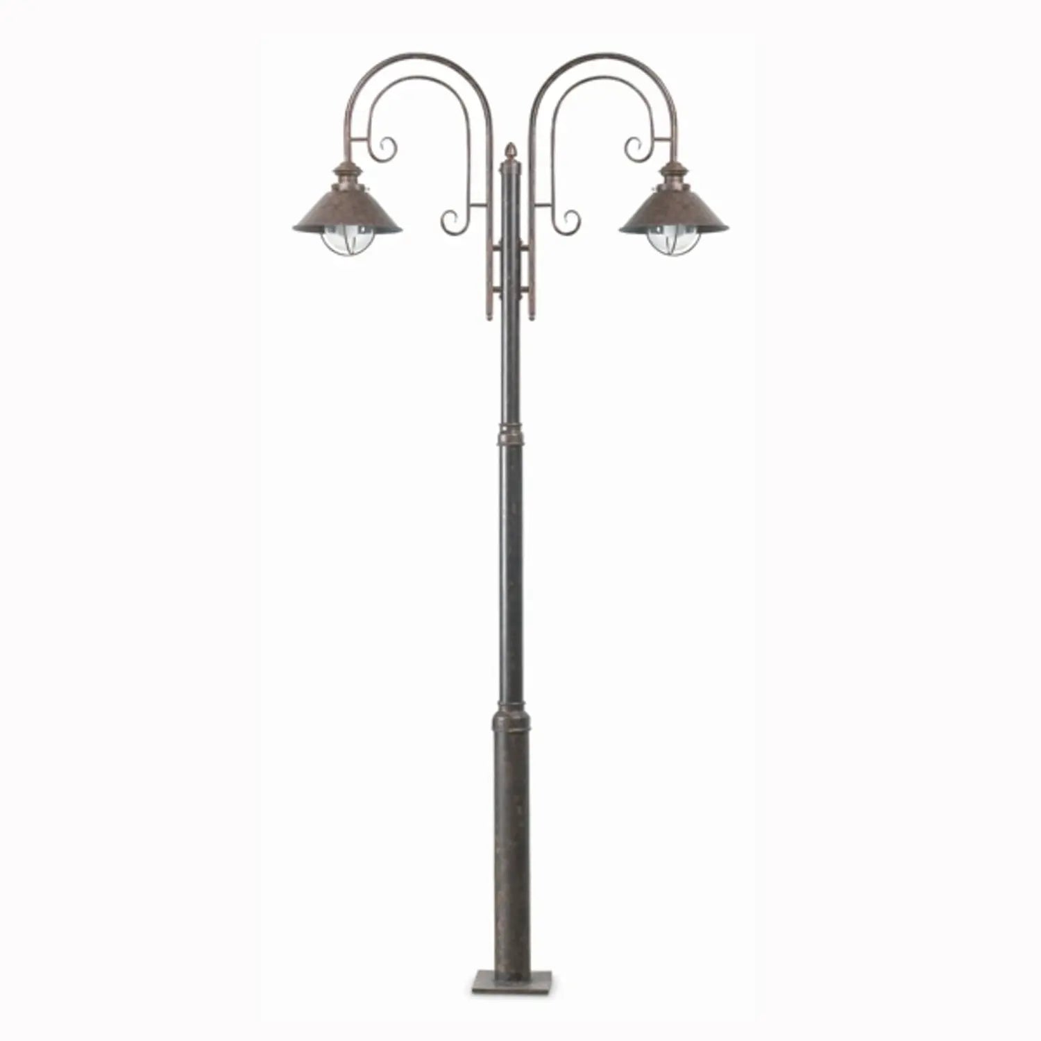 B-Ware Faro Barcelona Mastleuchte Außenleuchte Laterne Nautica Braun Eisen Glas E27 Led - 8421776711174