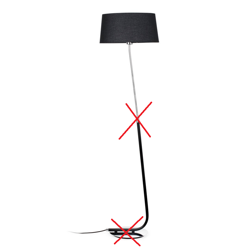 Faro Barcelona Stehlampe Leuchte Stehleuchte Schwarz Textilschir Siehe Text/Foto B-Ware