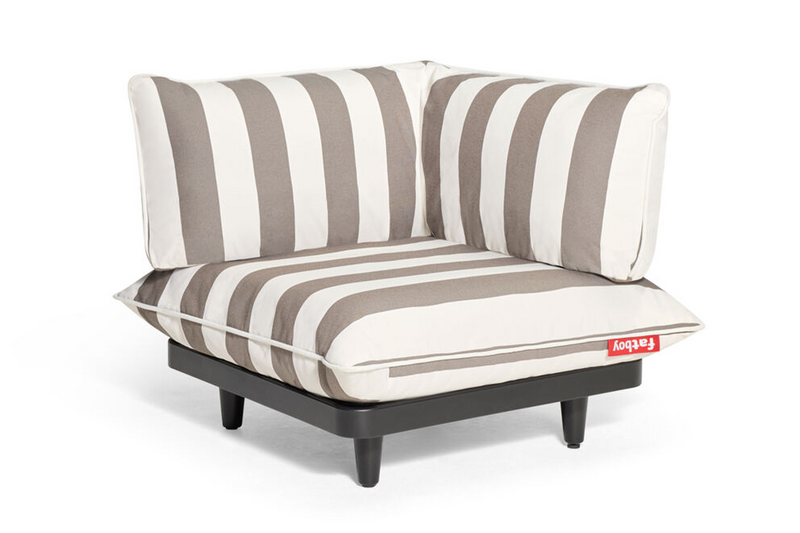 B-Ware Fatboy Paletti Outdoor Sofa Eckmodul Sofa Couch Gartensofa Weiß Kakao Gestreift  - 8719773070524