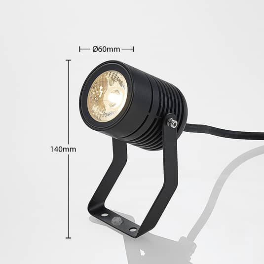 Lindby LED-Außenstrahler Maris m. Erdspieß Gartenlampe  Lampe Leuchte 4W schwarz