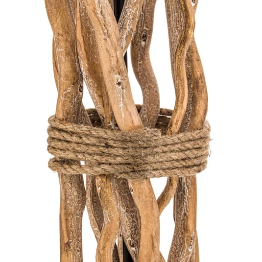 B-Ware Euluna Stehleuchte Stehlampe Lampe Leuchte Marica Stoffschirm Und Holzelement