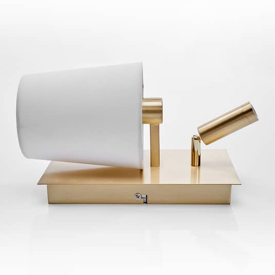 B-Ware Lindby Wandleuchte Aiden Mit Led Leselicht Lampe Leuchte 40 W Ip20 Weiß Messing