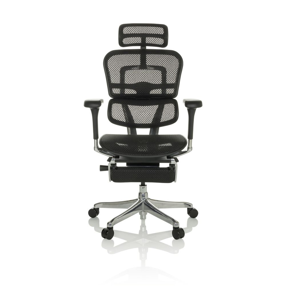 hjh OFFICE Bürostuhl Chefsessel ERGOHUMAN PLUS LEGPRO I schwarz mit Beinablage - 4064323035770