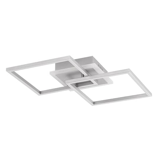 Lindby LED-Deckenlampe Fjardo Deckenlampe Deko-Deckenlicht CCT Quadrate silber