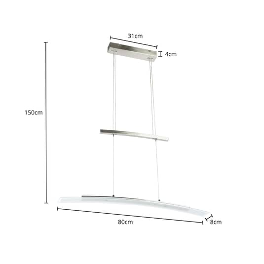 Lindby Ranakova Led Pendellampe Hängeleuchte Hängelampe Leuchte Cct Nickel Matt B-Ware - 8032449