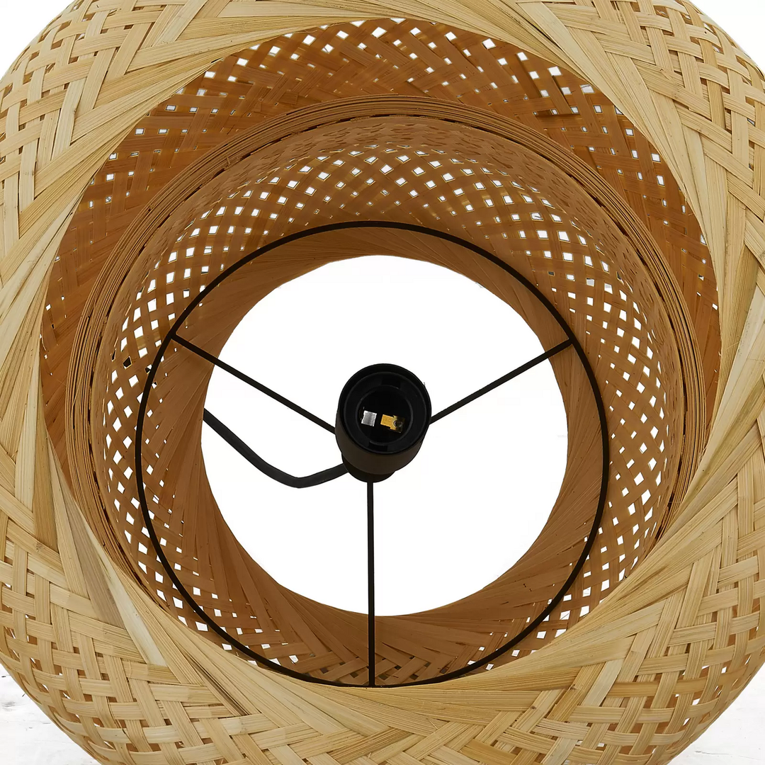 Lindby Hängeleuchte Venora ø 40 Cm Einstufig Bambus E27 Deckenlampe Lampe S61 B-Ware