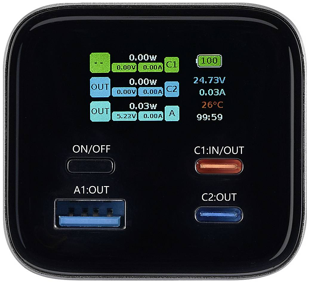 B-Ware Voltcraft Vc C909 Powerbank 27000 M Ah Pd 3.1 Li Ion Schwarz Silber Ladestat363