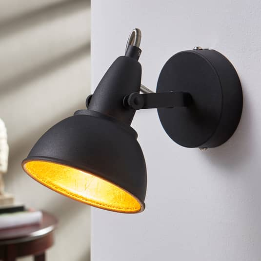 Lindby Wandleuchte Wandleuchte Lampe Leuchte Julin Vintage Look Schwarz Gold B-Ware