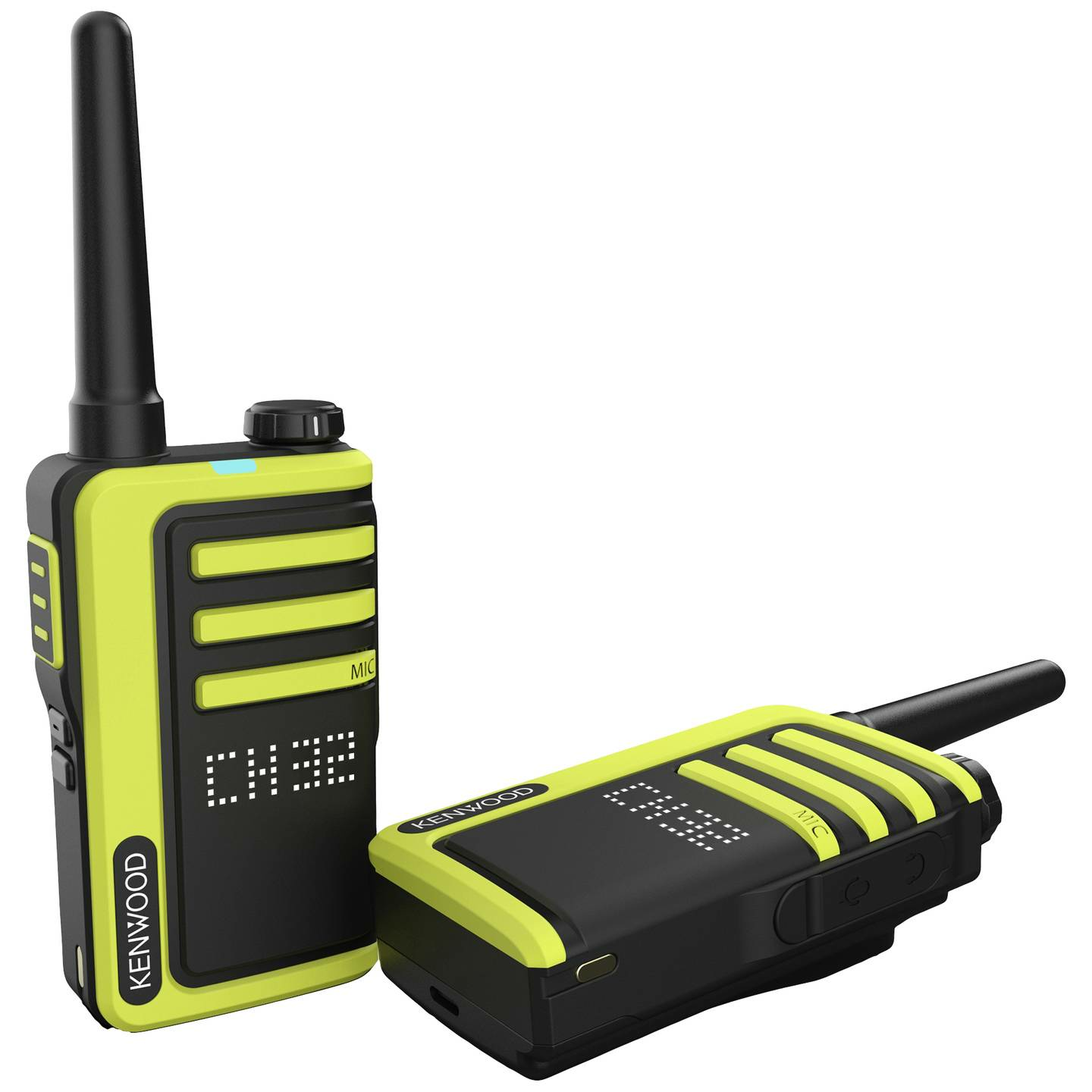 Lot de 2 talkies-walkies portables Kenwood PMR UBZ LJ9 (occasion), portée de 6 km.
