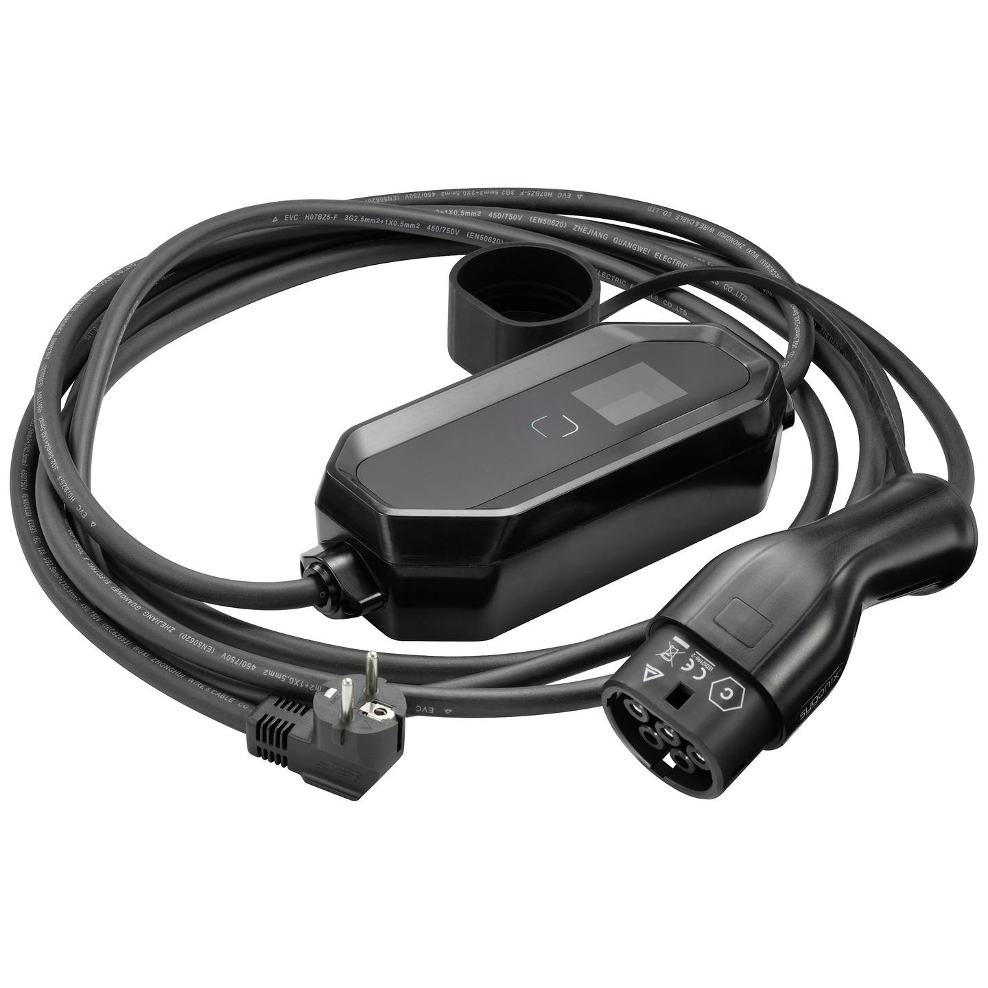 Station de recharge mobile Sygonix, câble de recharge de 5 m pour voiture électrique, type 2, mode 2, 16 A