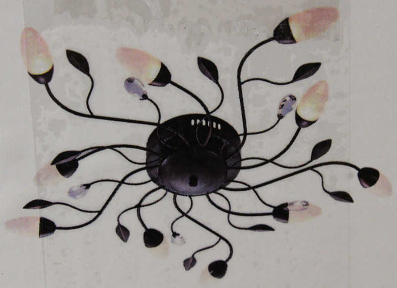 B-Ware Led Deckenleuchte Renato Deckenlampe Lampe Leuchte Dimmbar Braun, 10 Fl. 2517