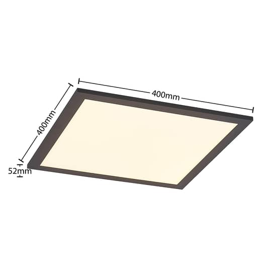 Lindby Nelios LED-Deckenlampe CCT 40 x 40 cm schwarz Deckenlampe Lampe Leuchte
