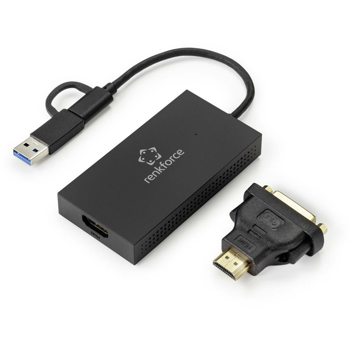 Renkforce Rf Vda 300 Externe Grafikkarte Videokarte Disblay Adapter 6 Monitore B-Ware