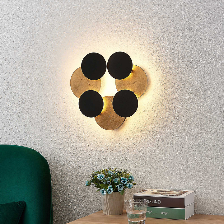 Lindby Grazyna LED-Wandleuchte Wandlampe Lampe Leuchte siebenflammig 24W schwarz