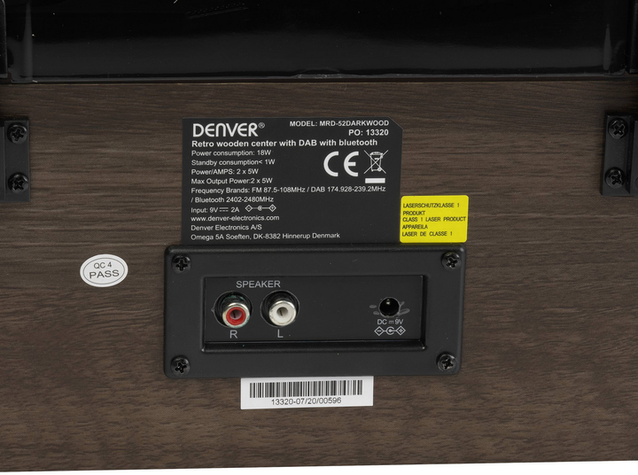 Denver MRD-52DARK Schallplattenspieler CD-Player Musiksystem Retro Design DAB+
