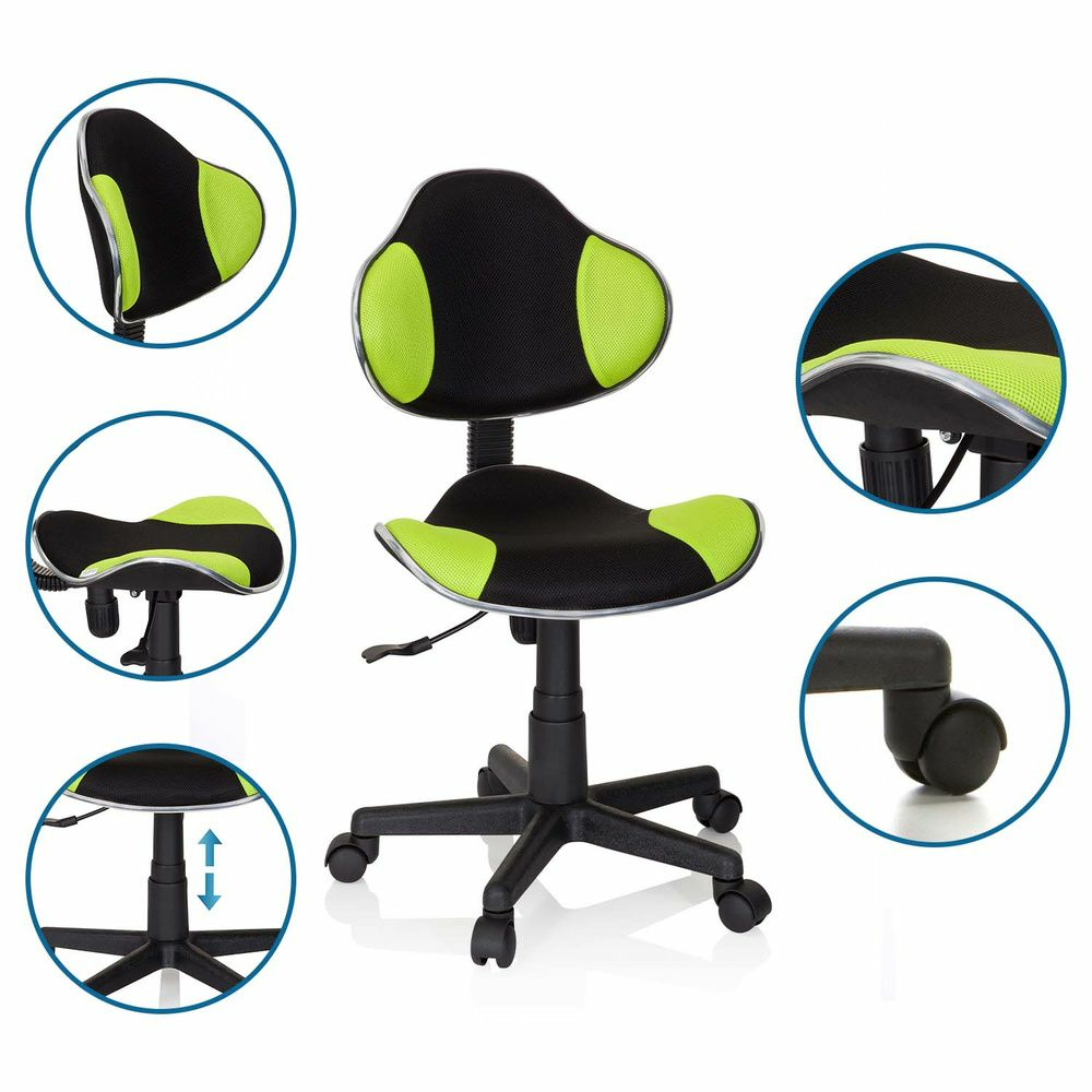 B-Ware Hjh Office Kiddy Gti 2 Kinderdrehstuhl Schwarz / Grün Kinder Drehstuhl Stuhl