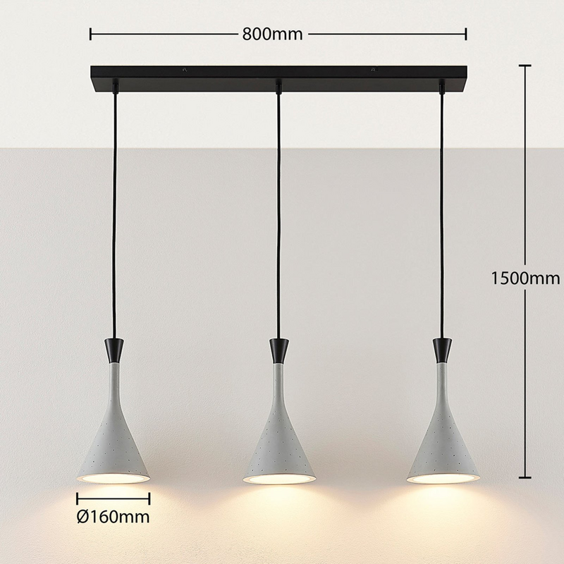 Lindby Hängeleuchte Hängelampe Lampe Leuchte Flynn Fürs Esszimmer Grau 3 Flg.747 B-Ware - 4251096546040