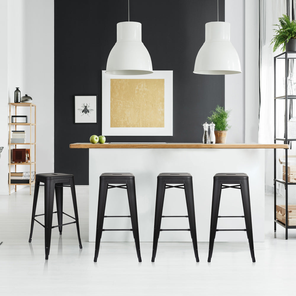 hjh OFFICE Barhocker Hocker Sitzgelegenheit VANTAGGIO HIGH seidenmatt schwarz - 4064323028642
