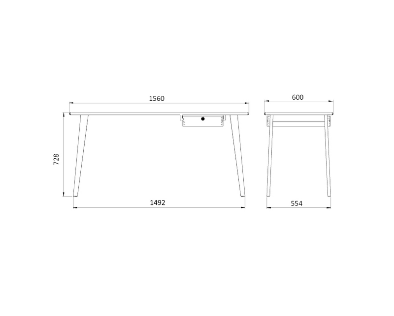 B-Ware Fdb Møbler C67 Schreibtisch Arbeitstisch Massivholz 156x60cm Siehe Text/Foto - 5700383209810