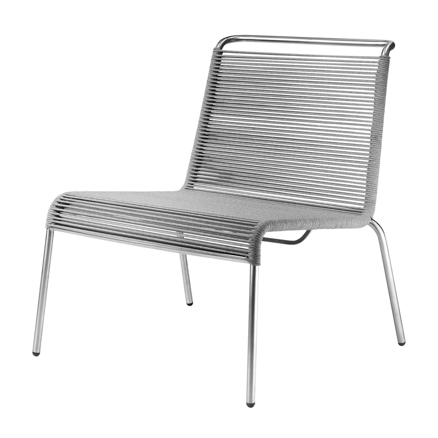 Fdb Møbler Lounge Sessel Stuhl Outdoor Gartenstuhl Edelstahl Kordel Hellgrau B-Ware - 5715054010534