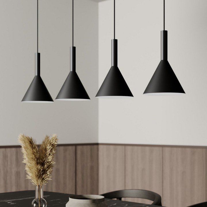 Arcchio Tadej Pendelleuchte Hängeleuchte Lampe Leuchte 4-flammig schwarz weiß