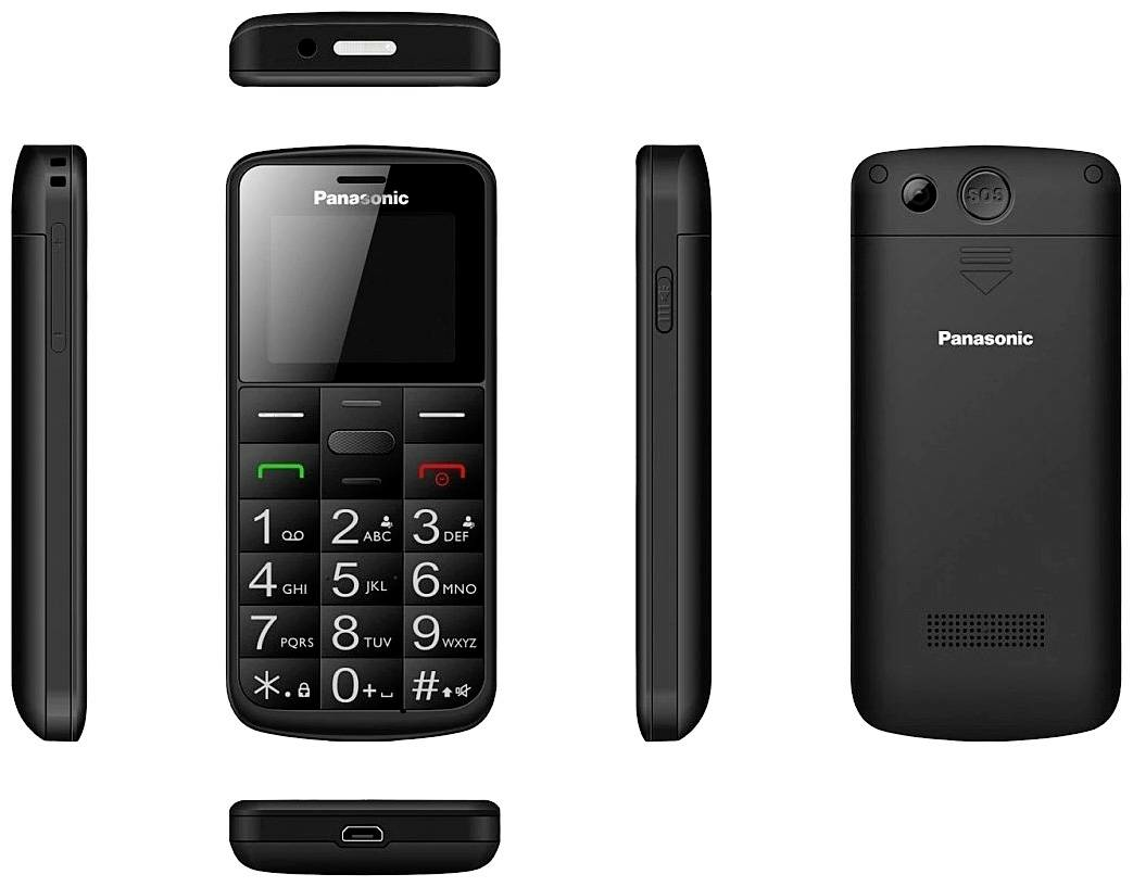 Panasonic Senioren-Handy Handy Dual-SIM Hörgerätekompatibel SOS-Funktion Schwarz