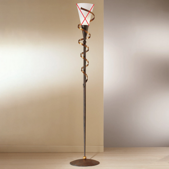 Kögl Stehleuchte Bonito Mit Goldener Spirale Stehlampe Lampe E27 Siehe Text/Foto B-Ware