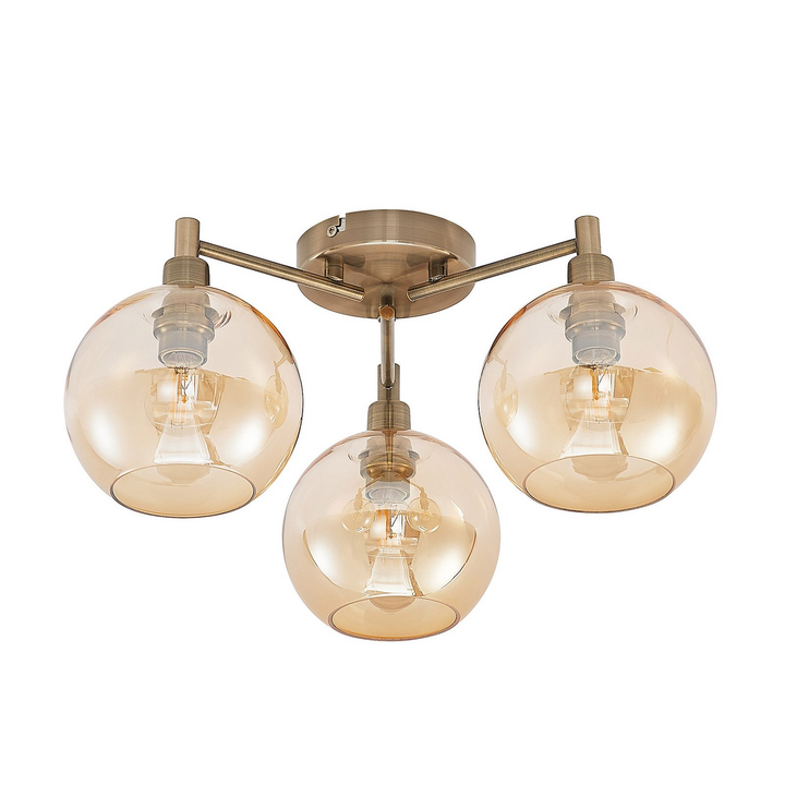 Lindby Jemissa Deckenlampe 3-flammig amber Deckenlicht Lampe Leuchte Spot Licht