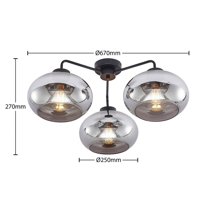 Lindby Navidia Deckenlampe Deckenleuchte Leuchte Lampen Deckenlicht Rauchglas722 B-Ware - 4251911728866