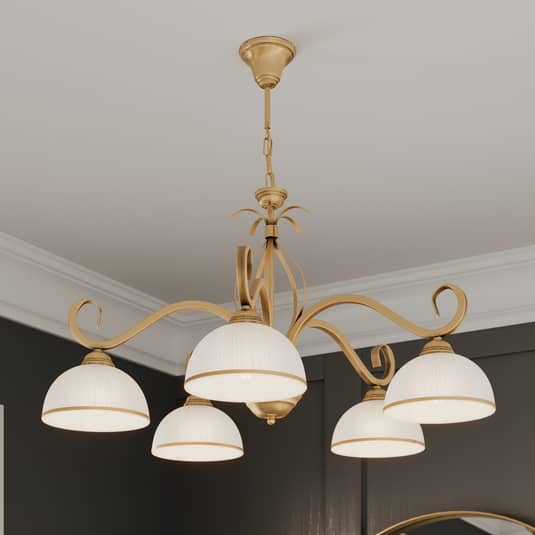 B-Ware Euluna Pendelleuchte Wivara Pendellampe Lampe Leuchte Decke 5 Fünfflammig Gold
