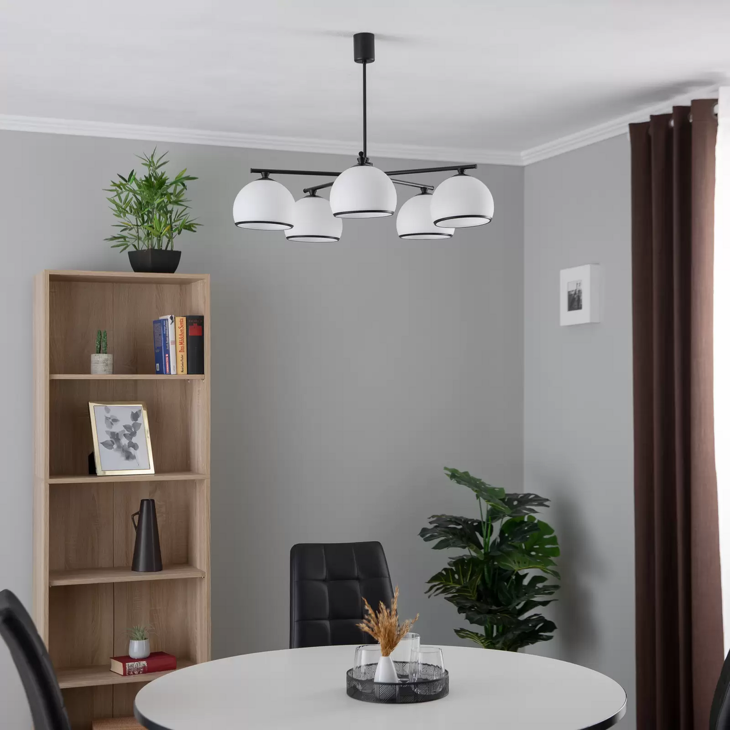 Deckenleuchte Mina Fünfflammig Opalglas Schwarz Deckenlampe Lampe Leuchte Spot  B-Ware - 5902553230390