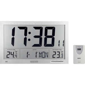 B-Ware Eurochron Efwu Jumbo 102 Funk Digital Wanduhr Mit Thermometer Küchenuhr Uhr