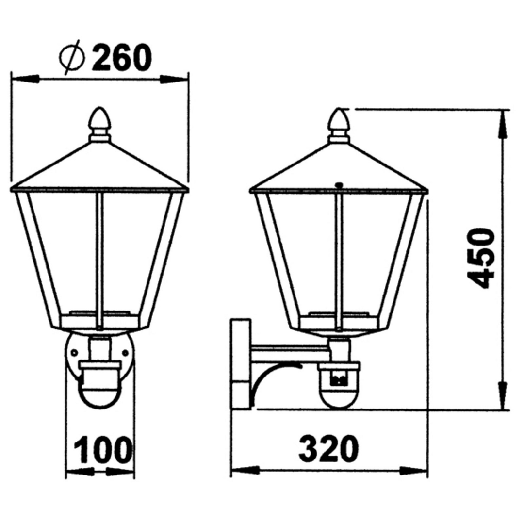 Albert Leuchten Außenwandleuchte 671 schwarz mit Bewegungsmelder Wandlampe Lampe