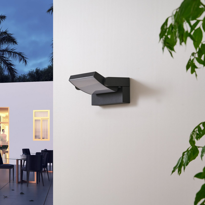 Lindby LED-Außenwandleuchte Sherin Außenwandleuchte Wandlampe Wandstrahler grau