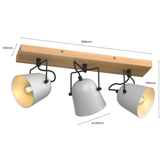 Lindby Adalin Deckenlampe 3-fl. grau Deckenlicht Lampe Leuchte Deckenstrahler