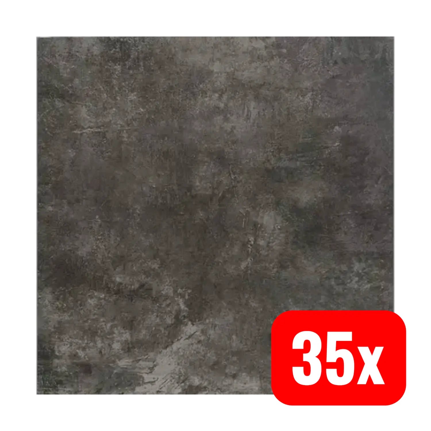 B-Ware Crust Fliese Bodenplatte Feinsteinzeug Anthrazit Betonoptik Matt 60 Cm 35 Stück - 8022100154621