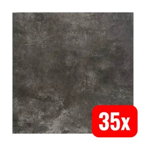 B-Ware Crust Fliese Bodenplatte Feinsteinzeug Anthrazit Betonoptik Matt 60 Cm 35 Stück