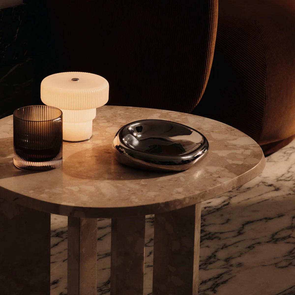 Schale Schüssel Ferm Living Bellure Steinzeug Silber Schale Wohnaccessoire - 5704723350910