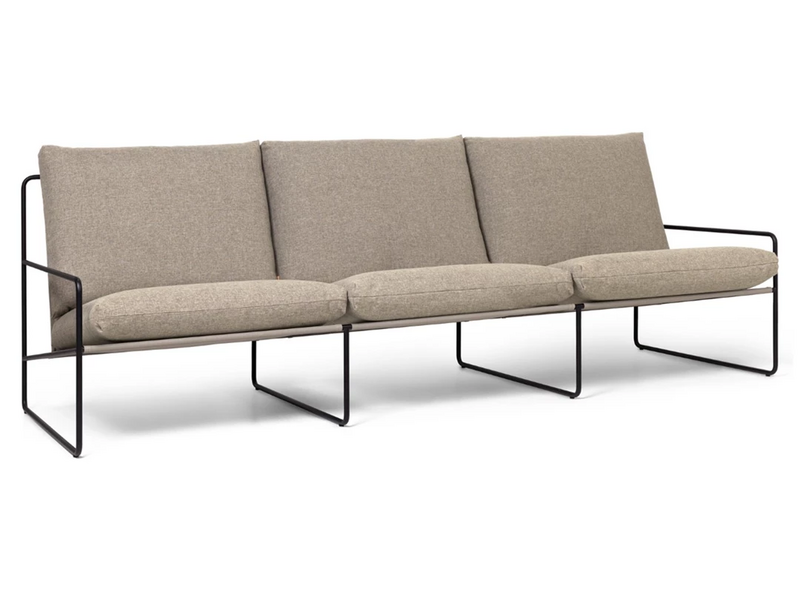 Ferm Living Desert Sofa Dreisitzer Gestell Schwarz – Sitz Dunkelsand Möbel Couch B-Ware - 5704723283928