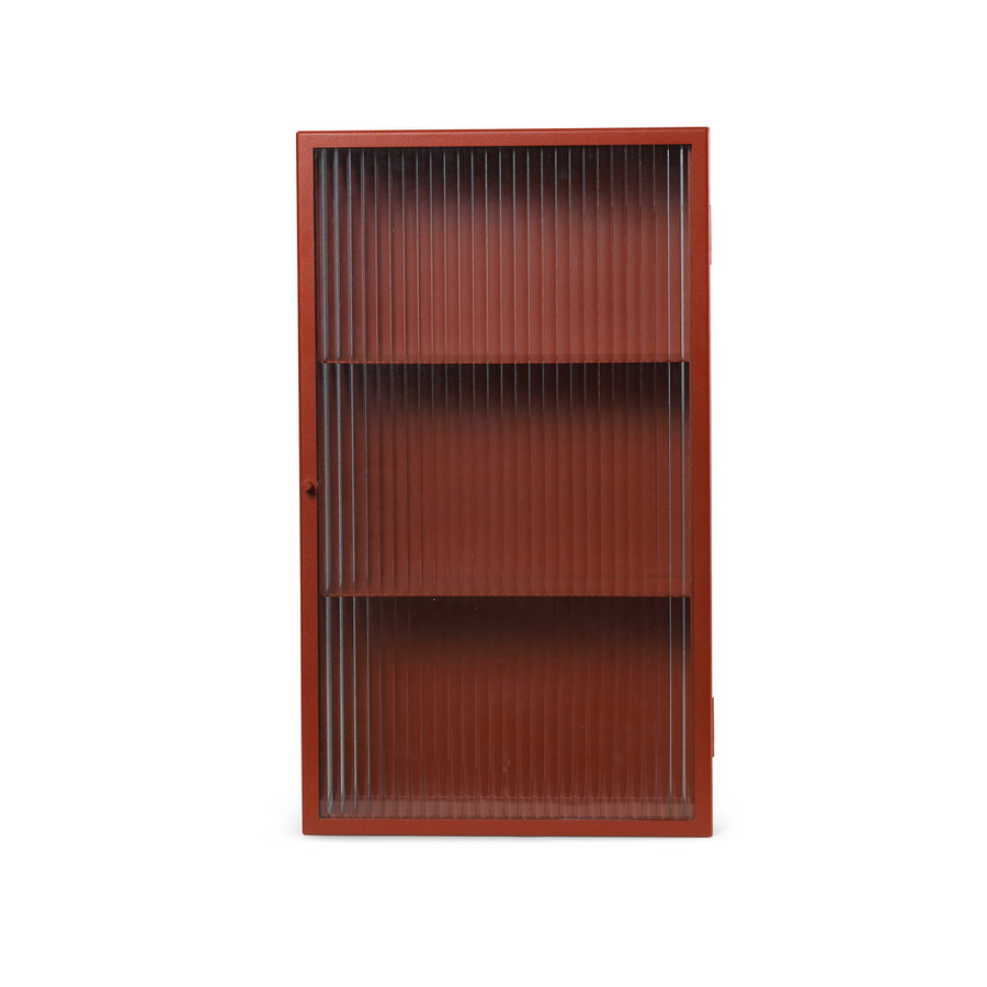 Ferm Living Wandschrank Schrank Drahtglas Oxide Red Glasregale Möbelschrank B-Ware - 5704723305989