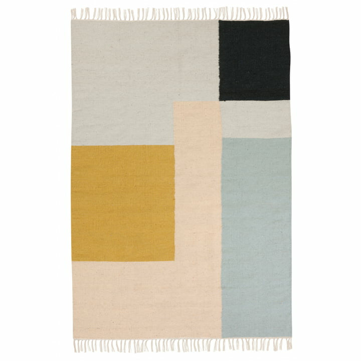 B-Ware Ferm Living Kelim Rug Squares Teppich Vorleger Läufer Designer 160 X 250 Cm Bunt - 5704723027836