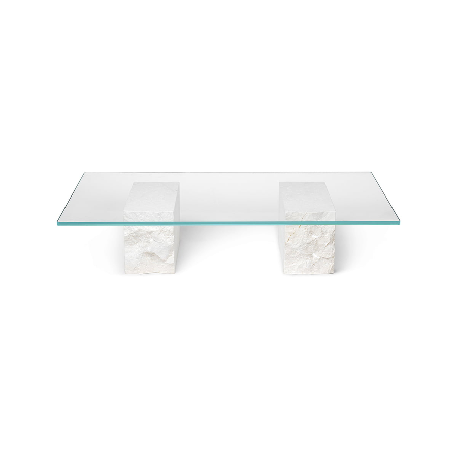 Ferm Living Couchtisch Wohnzimmertisch Tisch Mineral Weiß Glasplatte 120x70 Cm B-Ware - 5704723256144