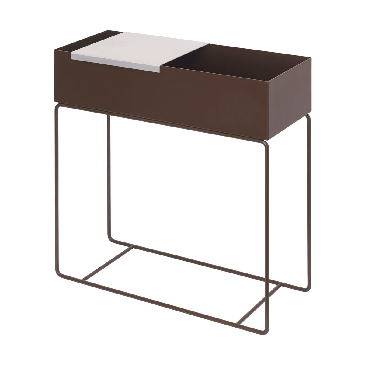 B-Ware Ferm Living Plant Box Beistelltisch Raumtrenner Blumentopf Tea Green Stahl