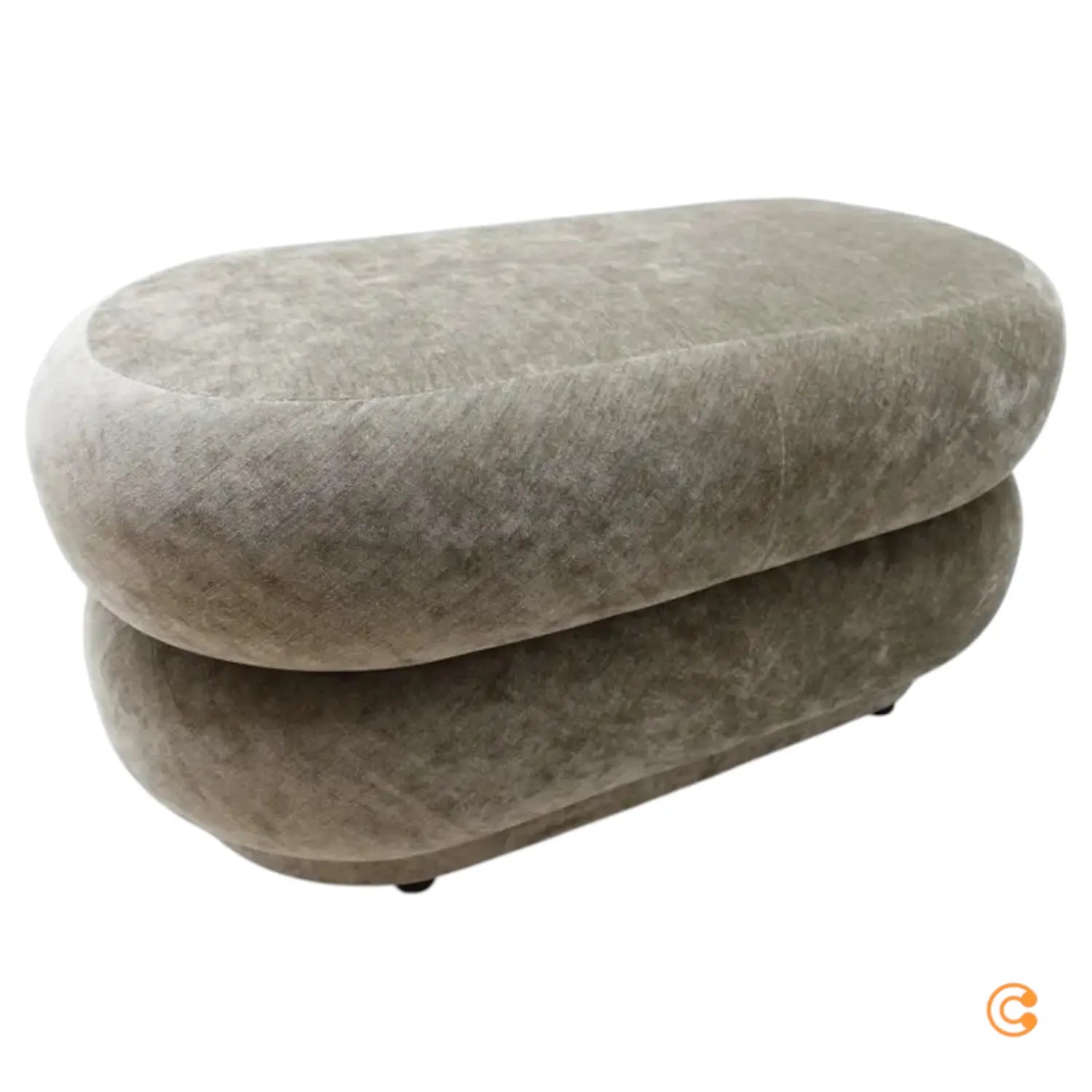 B-Ware Ferm Living Ovaler Puff Faded Sitzsack Sitzpouf Polster Pouf Velvet Beige - 5704723031116