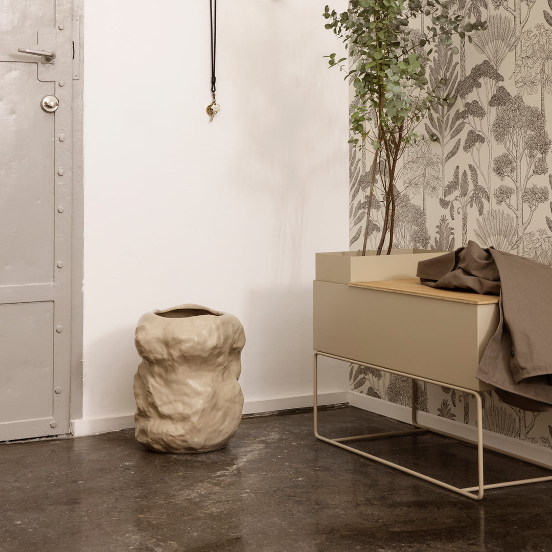 Ferm Living Vase Tuck Bodenvase Keramik Deko Beige ø 34 Cm Höhe 40 Cm  B-Ware - 5704723256366